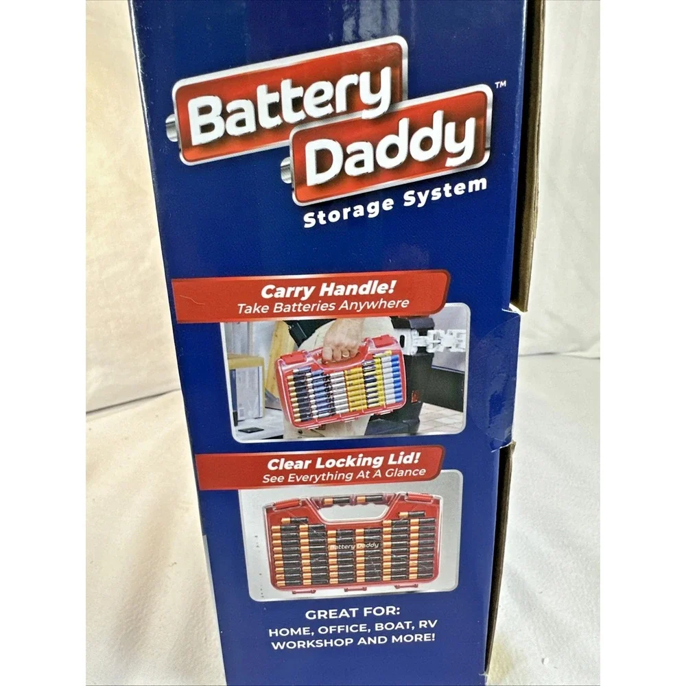 Battery Daddy 180 quantity Storage System Caddy Organizer -Case & Tester Sealed